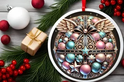 Round Christmas Ornament Sublimation|Clipart Product Image 1
