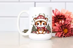 Cute Baby Tiger in Retro Style PNG Product Image 2