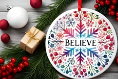 Round Christmas Ornament Sublimation|Clipart Product Image 1