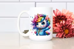 Joyful Baby Unicorn, PNG Product Image 2