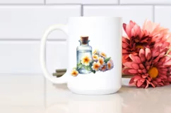 Bottle Primrose Watercolor Sublimation Clipart Product Image 2