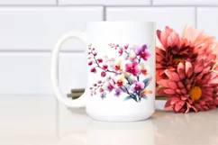 Orchid Washed Watercolor Sublimation Clipart Product Image 2