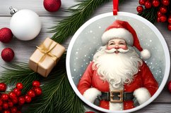 Round Christmas Santa Ornament Sublimation PNG Product Image 2