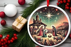 Round Christmas Ornament Sublimation|Clipart Product Image 2