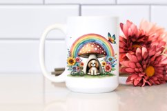Dog House Mushroom Rainbow Flowers | Clipart Product Image 2
