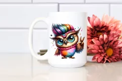 Cute Baby Owl Jumping PNG Product Image 2