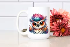 Cute Baby Owl Jumping PNG Product Image 2