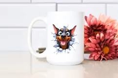 Cute Crazy Doberman Pinscher Watercolor Clipart Product Image 2