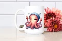 Funny Octopus Smiling Victory Tulip | Clipart Product Image 2