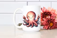 Funny Octopus Smiling Victory Tulip | Clipart Product Image 2