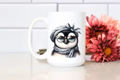 Detailed Penguin Silk Scarf Sunglasses Clipart Product Image 2
