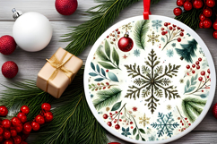 Round Christmass Ornament PNG Product Image 2