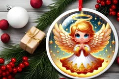Round Christmas Ornament Sublimation|Clipart Product Image 1