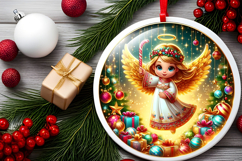 Round Christmass Ornament PNG Product Image 2
