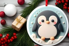 Round Christmas Ornament Sublimation|Clipart Product Image 2