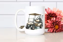 Vintage Dirty Golf Cart Clipart Product Image 2