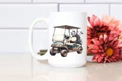Vintage Dirty Golf Cart Clipart Product Image 2