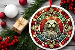Round Christmas Ornament Sublimation|Clipart Product Image 1