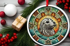 Round Christmas Ornament Sublimation|Clipart Product Image 1