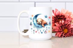 Vibrant Walrus Sleeping on Moon | Clipart Product Image 2