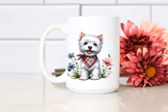 Baby West Highland White Terrier Watercolor Clipart Product Image 2