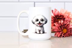 Crazy Looking Bichon Frise Sitting | Sublimation Clipart Product Image 2