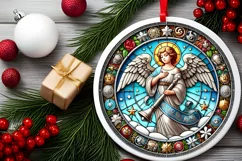 Round Christmas Ornament Sublimation|Clipart Product Image 1