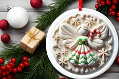 Round Christmas Ornament Sublimation|Clipart Product Image 1