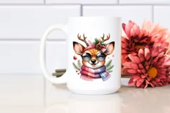 Funny Deer Smiling With Scarf | Sublimation Clipart Product Image 2