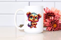 Colorful Small Baby Yorkshire Terrier | Sublimation Clipart Product Image 2