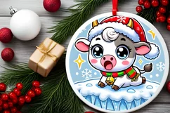 Round Christmas Ornament Sublimation|Clipart Product Image 1