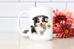 Baby Collie Watercolor Clipart Product Image 2