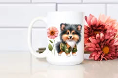 Baby Collie Watercolor Clipart Product Image 2