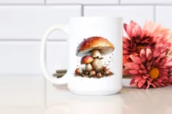 Detailed Mushroom Watercolor Splash PNG Product Image 2