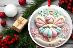 Round Christmas Ornament Sublimation|Clipart Product Image 1