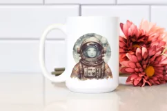Simple Vintage Astronaut Girl PNG Product Image 2