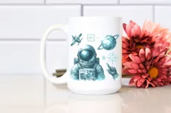 Washed Watercolor Blueish Vintage Astronaut Boy Product Image 2