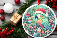 Round Christmas Ornament Sublimation|Clipart Product Image 1