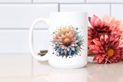 Abstract Vibrant Pastel Shiny Sunflower, Transparent PNG Product Image 2
