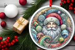 Round Christmas Ornament Sublimation|Clipart Product Image 1