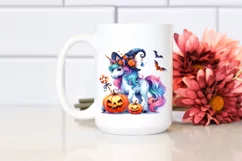 Unicorn Dressed for Halloween Watercolor | Clipart Product Image 2