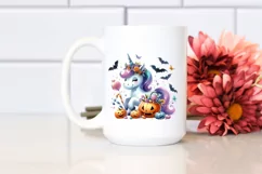 Unicorn Dressed for Halloween Watercolor | Clipart Product Image 2