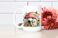 Dog House Rainbow Flowers | Clipart Product Image 2