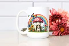 Dog House Rainbow Flowers | Clipart Product Image 2