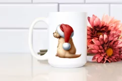 Cute Watercolor Labrador Retriever with Santa Hat Product Image 2