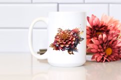 Abstract Shiny Zinnia Watercolor Splash Gold Insertions Product Image 2