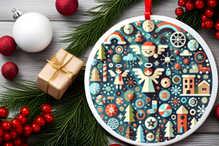 Round Christmass Ornament PNG Product Image 2