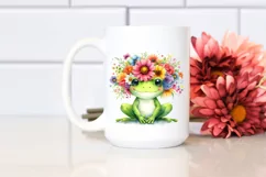 Cute Frog Sitting, Flower Crown PNG Product Image 2