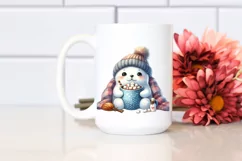 Cozy Seal with Hot Cocoa, PNG Product Image 2