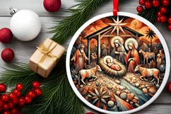 Round Christmas Ornament Sublimation|Clipart Product Image 1
